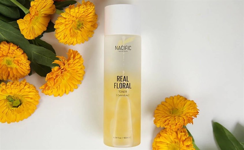 Toner làm dịu da Nacific Real Floral Calendula chiết xuất Hoa Cúc 180 ml