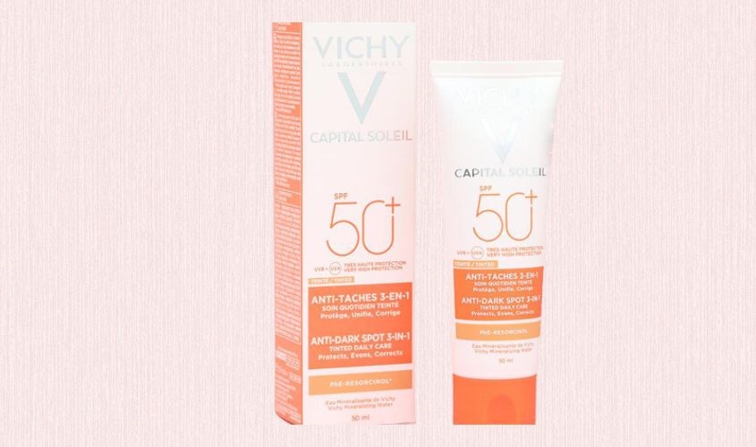 Kem chống nắng dưỡng da 3 trong 1 có màu Vichy Capital Soleil SPF 50+ PA++++ 50 ml