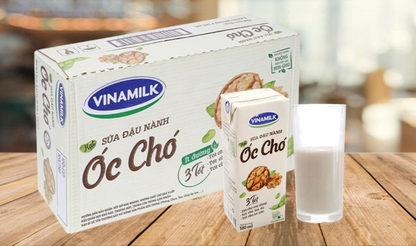Thùng 48 hộp sữa đậu nành hạt óc chó Vinamilk 180 ml chứ ALA