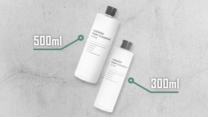 Nước tẩy trang Caryophy trên thị trường hiện nay có 2 dung tích là 300ml và 500ml
