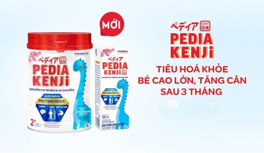 Sữa bột Vinamilk Pedia Kenji số 2 850g (2 - 10 tuổi) dành cho trẻ suy dinh dưỡng, thấp còi