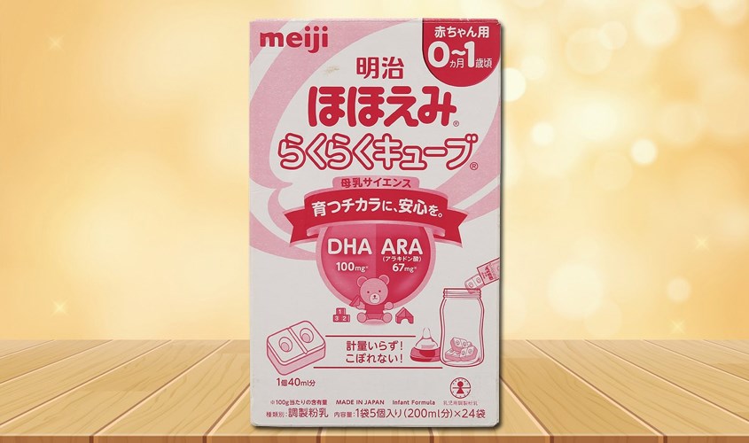 Sữa bột nội địa Nhật Meiji Hohoemi Raku Raku Cube vị nhạt thanh 648g (0 - 12 tháng)