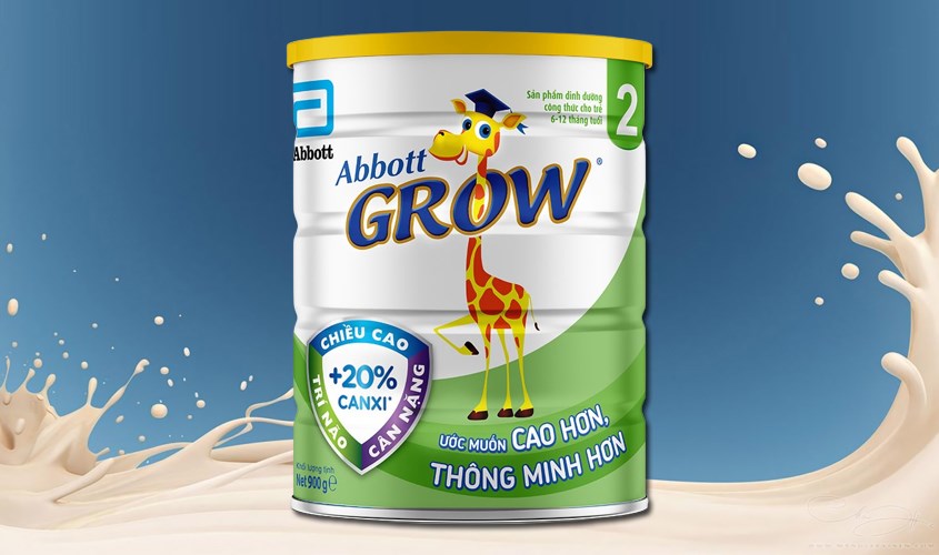 Sữa bột Abbott Grow số 2 hương vani 900g (6 - 12 tháng)