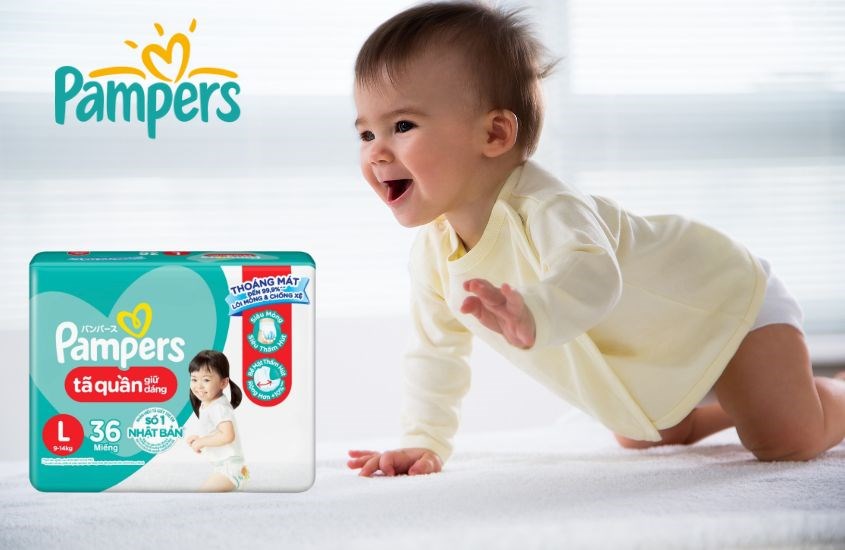 Tã quần Pampers giữ dáng size L 36 miếng (9 - 14 kg)