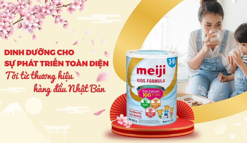 Sữa Meiji cung cấp đầy đủ dưỡng chất cho bé