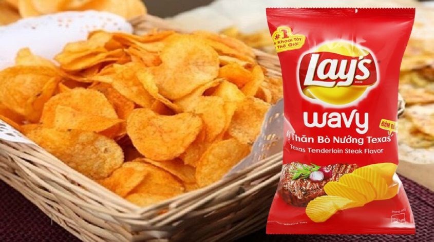 Gói snack khoai tây vị thăn bò nướng Texas Lay