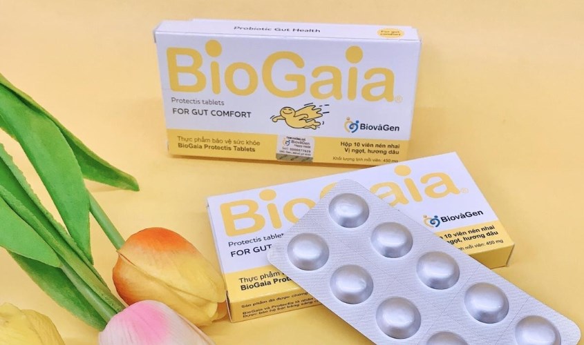 Viên nhai BioGaia Protectis Tablets hỗ trợ cải thiện hệ vi sinh đường ruột 10 viên (từ 2 tuổi)