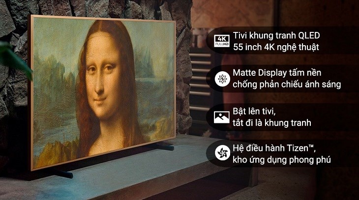 Smart Tivi Khung Tranh The Frame QLED Samsung 4K 55 inch QA55LS03B - khung tranh 4K nghệ thuật cho không gian