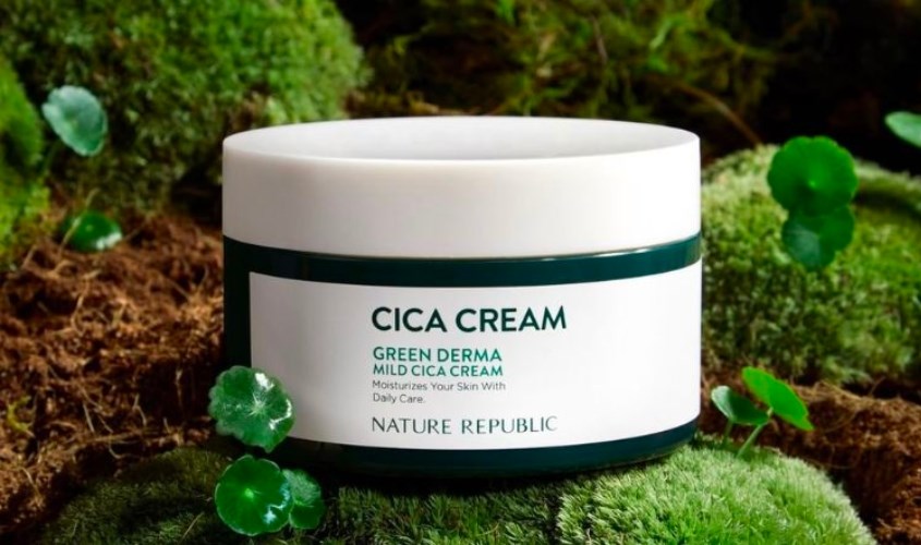 Kem dưỡng ẩm chiết xuất Rau Má và Keo Ong Nature Republic Green Derma Mild Cica 190 ml Kem dưỡng ẩm chiết xuất Rau Má và Keo Ong Nature Republic Green Derma Mild Cica 190 ml