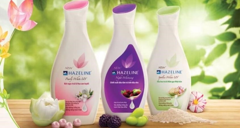 Các thành phần trong sữa dưỡng thể của Hazeline chứa các nguyên liệu tự nhiên