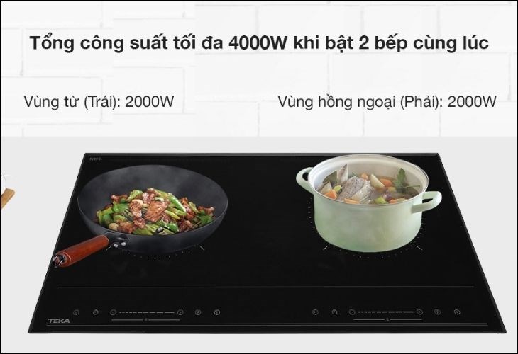 Sở hữu công suất lớn, bếp từ hồng ngoại lắp âm Teka HIC 7322 S giúp cho việc nấu nướng trở nên nhanh chóng, tiết kiệm thời gian
