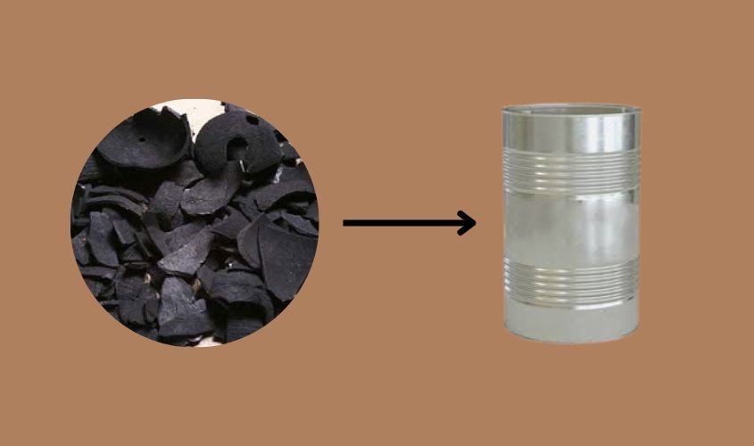 Đốt gáo dừa rồi cho vào lon