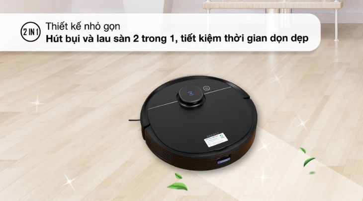 Robot hút bụi lau nhà Ecovacs Deebot T9 AIVI có khả năng vừa hút bụi, vừa lau nhà giúp tiết kiệm thời gian dọn dẹp