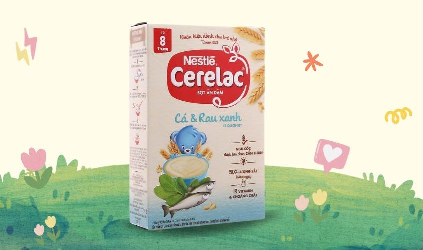 Bột ăn dặm Nestlé Cerelac cá, rau xanh hộp 200g (từ 8 tháng) Bột ăn dặm Nestlé Cerelac cá, rau xanh hộp 200g (từ 8 tháng)