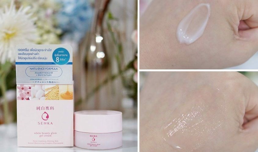 Kem dưỡng trắng da ban đêm Senka dạng gel cho khả năng thẩm thấu nhanh