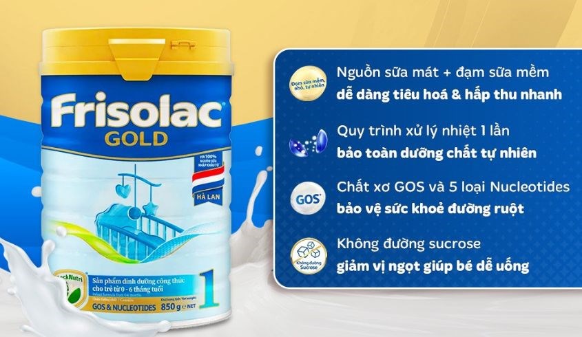 Sữa bột Friso Gold số 1 hương vani 850g (0 - 6 tháng)