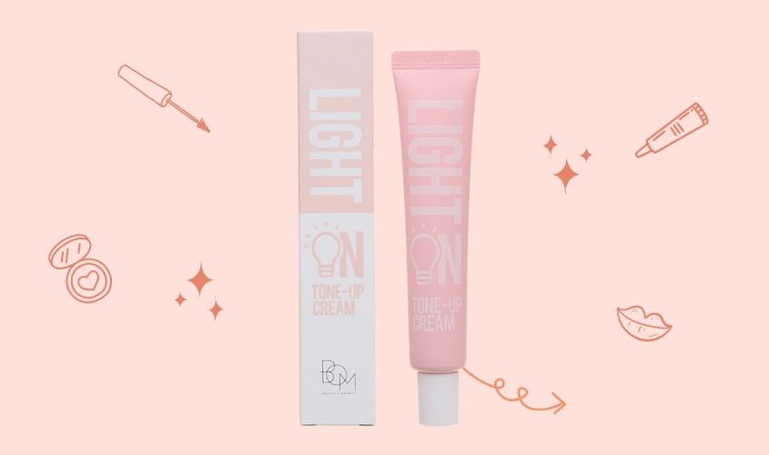 Kem lót dưỡng trắng nâng tông da Bom Light On Tone Up 40 ml