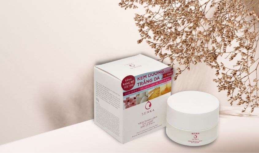 Kem dưỡng trắng da ban ngày chống nắng Senka White Beauty Glow UV Cream 50g