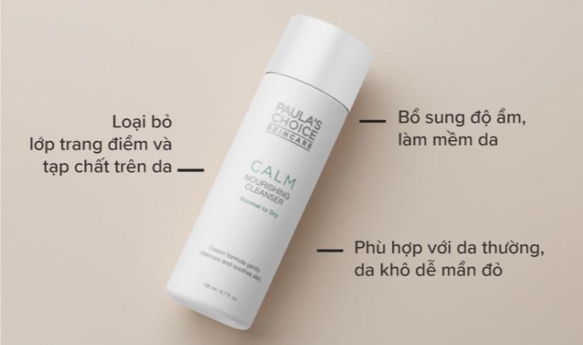 Sữa rửa mặt Paula’s Choice Calm Nourishing Cleanser Normal to Oily/Combination là sản phẩm được ưa chuộng