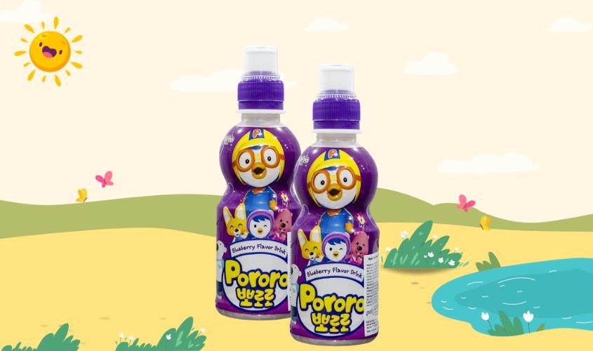 Nước ép trái cây Pororo vị việt quất 235 ml giúp bù nước cho cơ thể