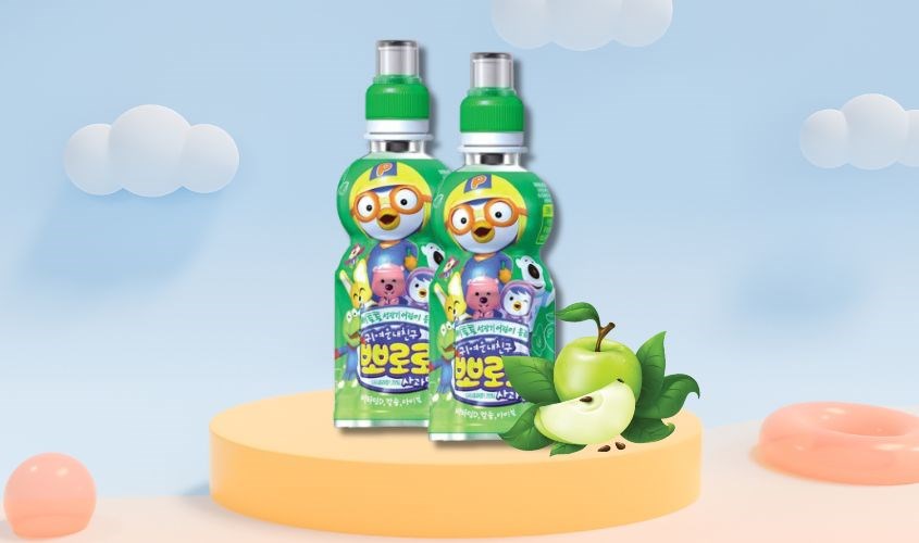 Nước ép trái cây Pororo vị táo chai 235 ml hỗ trợ giảm cân hiệu quả