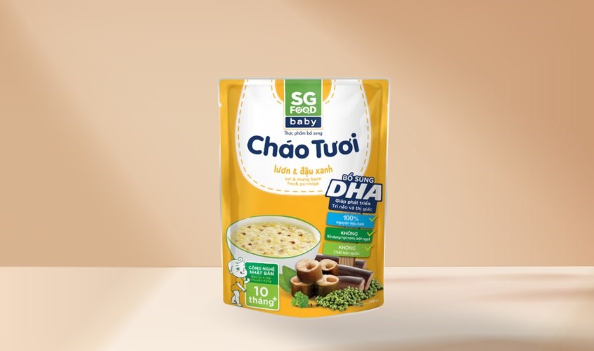 Cháo tươi SG Food Baby vị lươn, đậu xanh gói 240g Cháo tươi SG Food Baby vị lươn, đậu xanh gói 240g