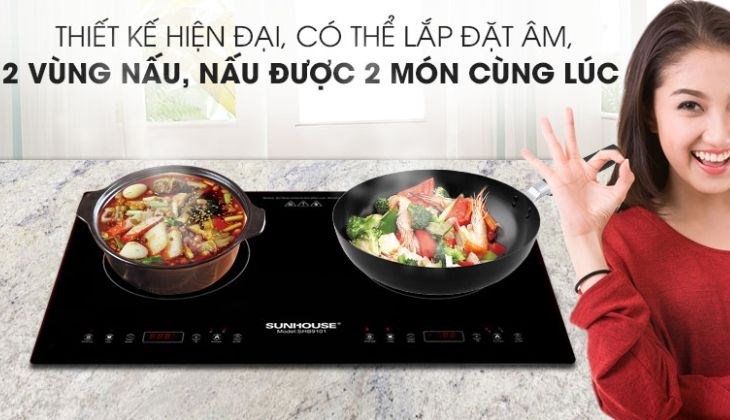 Bếp từ đôi lắp âm Sunhouse SHB9101 được trang bị 2 vùng nấu độc lập, tiện lợi để bạn chuẩn bị bữa ăn nhanh hơn Bếp từ đôi lắp âm Sunhouse SHB9101 được trang bị 2 vùng nấu độc lập, tiện lợi để bạn chuẩn bị bữa ăn nhanh hơn