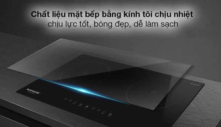 Bếp từ đôi lắp âm Sunhouse SHB9111MT chất liệu mặt kính tôi nhiệt bền bỉ, chịu lực lớn, dễ dàng vệ sinh mặt nấu Bếp từ đôi lắp âm Sunhouse SHB9111MT chất liệu mặt kính tôi nhiệt bền bỉ, chịu lực lớn, dễ dàng vệ sinh mặt nấu