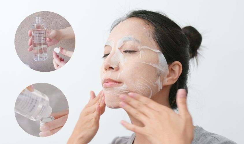 Sử dụng mặt nạ giấy hoặc bông tẩy trang tẩm lotion làm mặt nạ