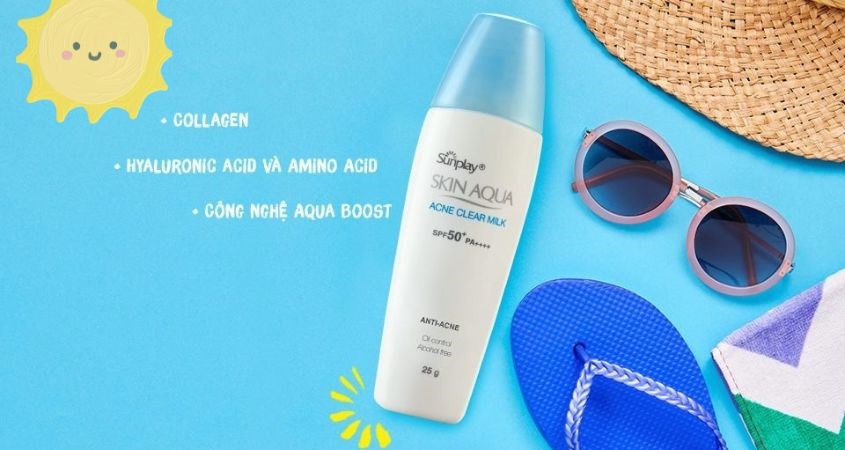 Kem chống nắng Skin Aqua Acne Clear Milk 25g