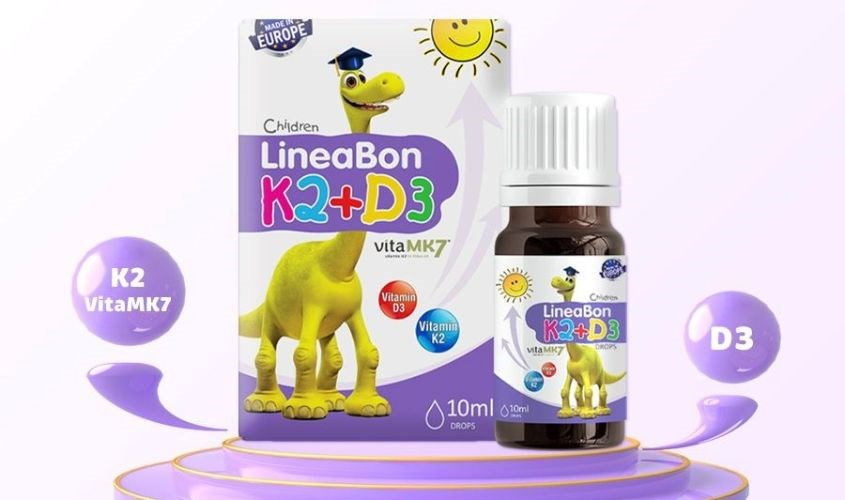 Lineabon K2+D3 cung cấp vitamin D3 và K2 cần thiết cho sự phát triển của bé