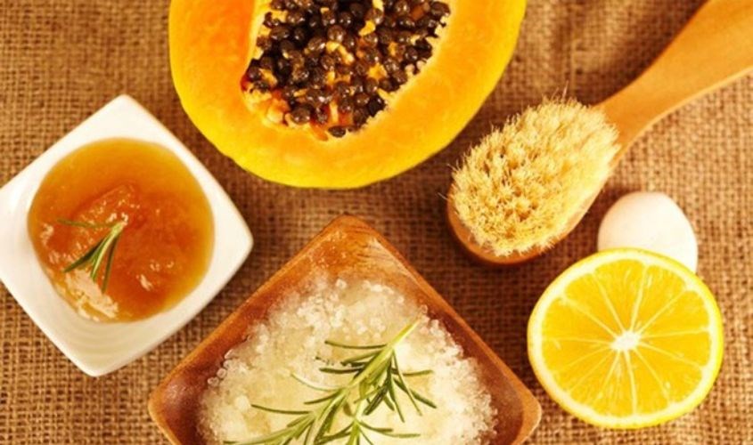 Mật ong và đu đủ tẩy tế bào chết, làm sáng da