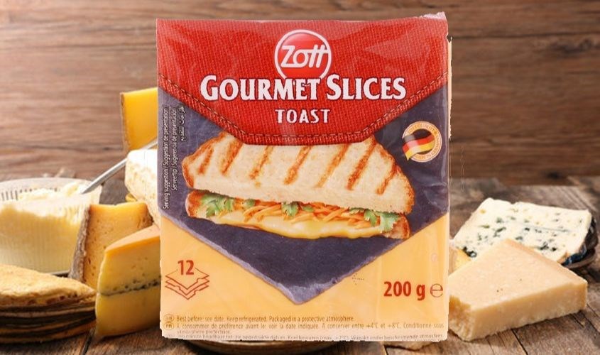 Phô mai Zott Toast Gourmet gói 200g (12 lát)