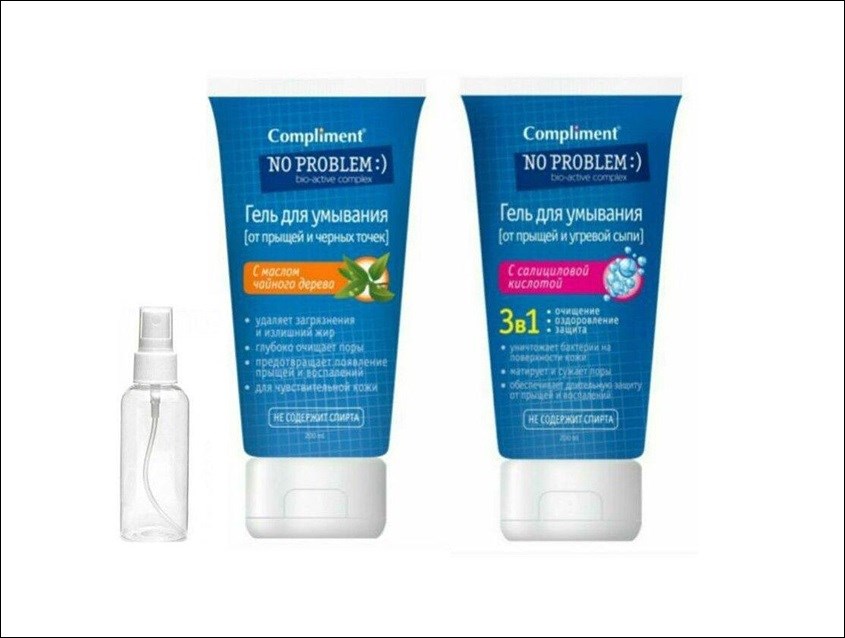 Bao bì sữa rửa mặt Compliment được thiết kế với tông màu chủ đạo là xanh nước biển