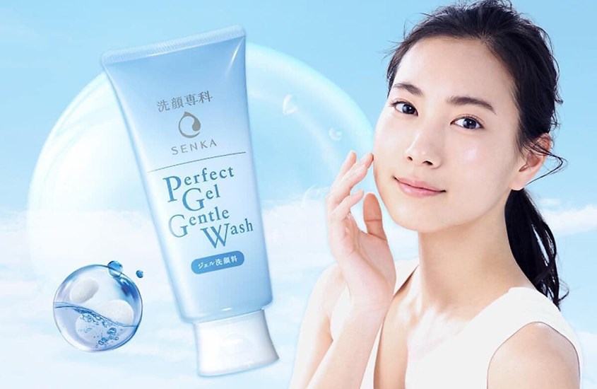 Gel rửa mặt dịu nhẹ cho da khô và da nhạy cảm Senka Perfect Gel Gentle Wash 100g