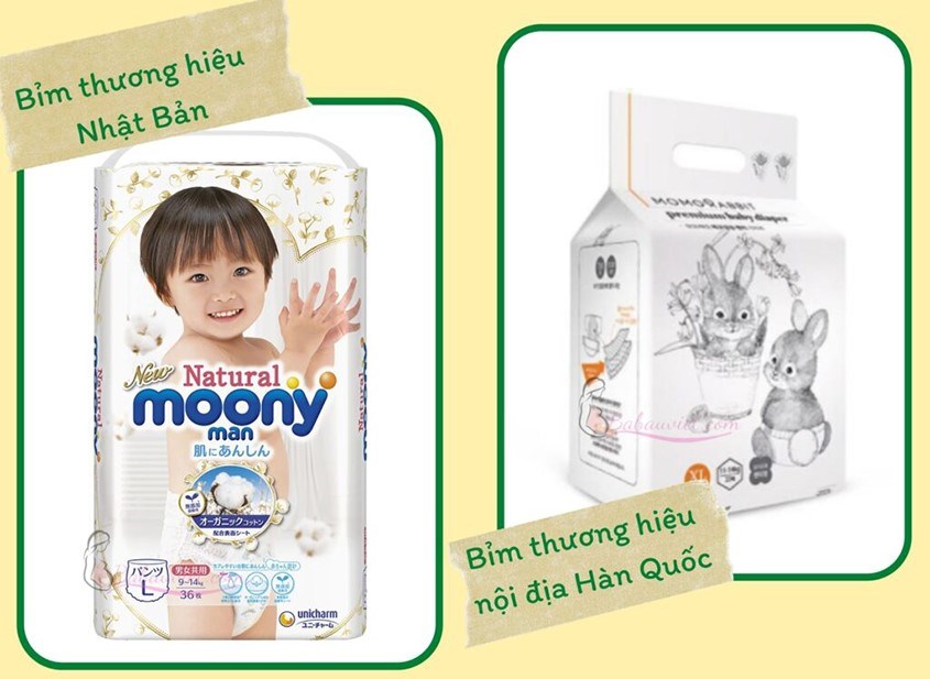So sánh bỉm Momo Rabbit và bỉm Moony