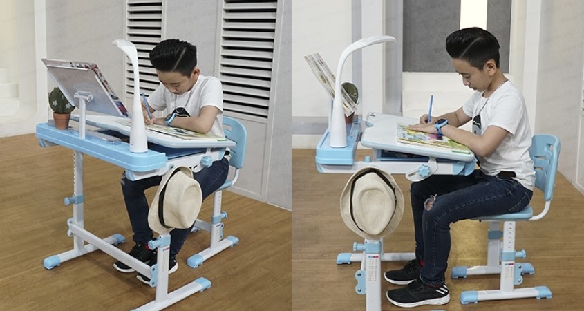 Bộ bàn ghế học sinh chống gù Kachi MK296 - Xanh