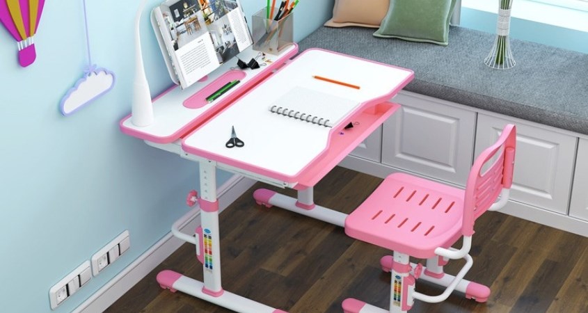 Bộ bàn ghế học sinh chống gù Kachi MK296 - Hồng