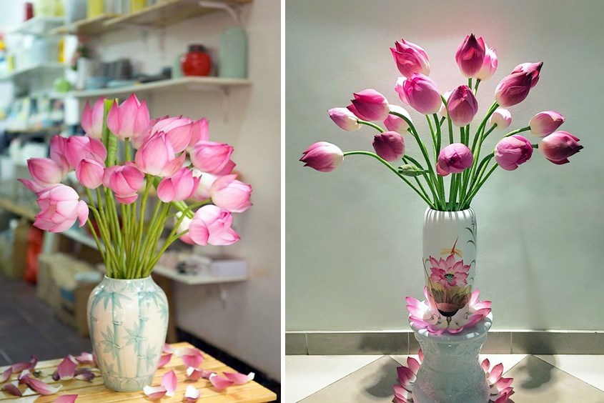 Mách mẹ 15+ cách cắm hoa sen cực đẹp tại nhà