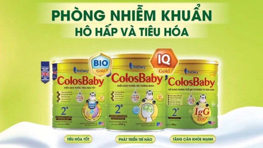 Sữa bột ColosBaby Bio Gold 2+ và sữa bột ColosBaby IQ Gold 2+ 