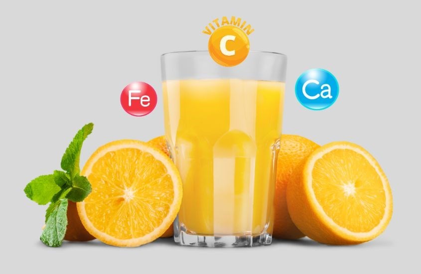 Nước cam chứa nguồn dinh dưỡng dồi dào