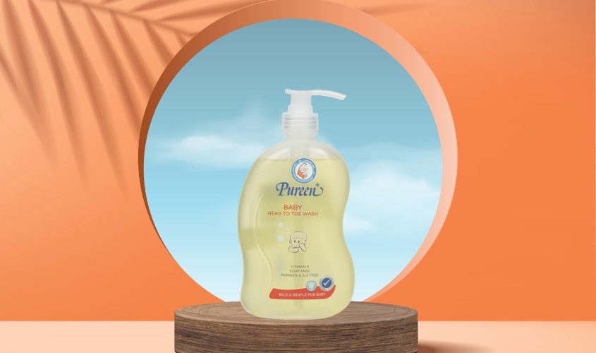Sữa tắm gội cho bé Pureen Pro Vitamin B5 & Vitamin E hương dịu nhẹ 750 ml (mọi độ tuổi)
