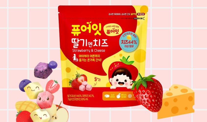 Phô mai sấy lạnh Naebro vị dâu gói 16g