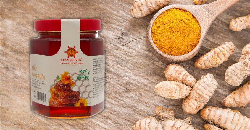 Mặt nạ tinh bột nghệ và mật ong ruồi nguyên chất Xuân Nguyên giúp ngừa mụn hiệu quả