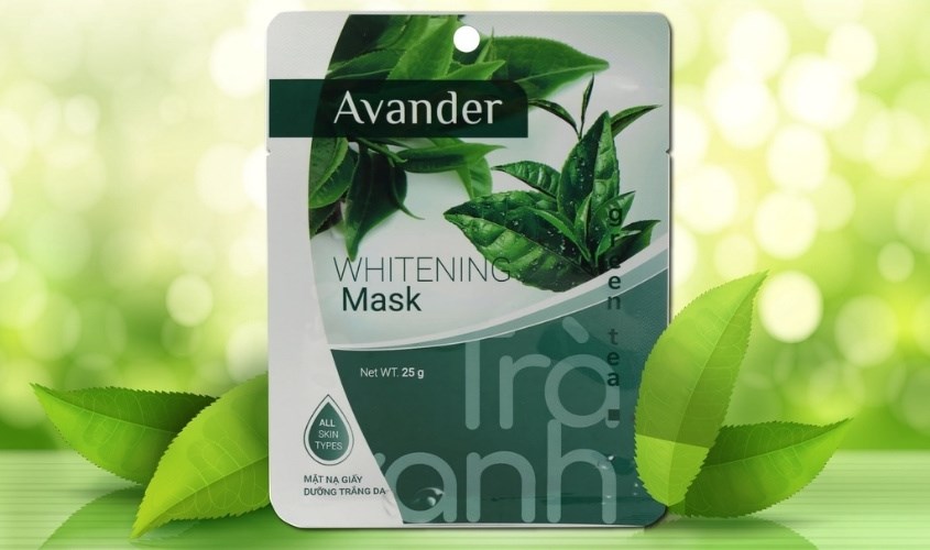 Mặt nạ giấy tinh chất Trà Xanh dưỡng trắng da Avander 25g