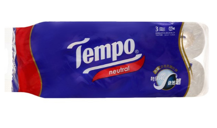 Lốc 10 cuộn giấy vệ sinh Tempo không mùi 3 lớp