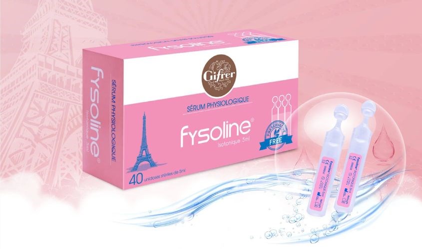 Nước muối sinh lý vệ sinh mắt mũi Fysoline 5 ml (hộp 40 ống)