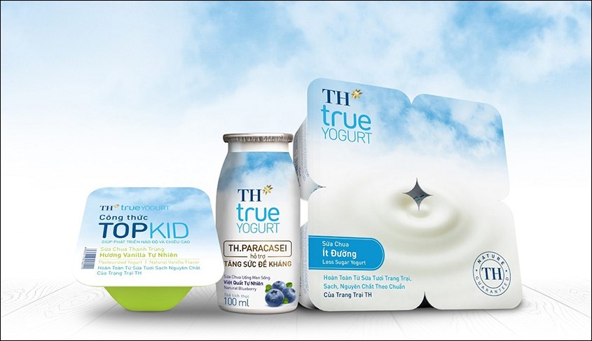 Lốc 4 hộp sữa chua ít đường TH true YOGURT 100g