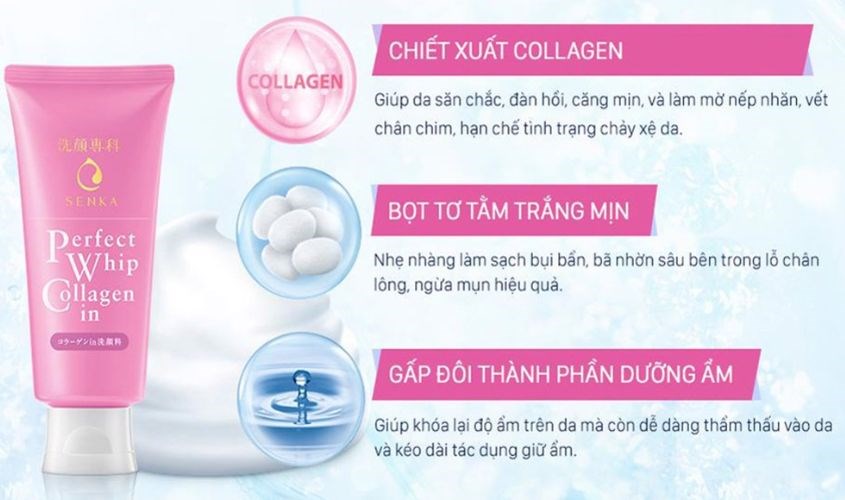 Bí quyết chính của Senka là thành phần tơ tằm tự nhiên