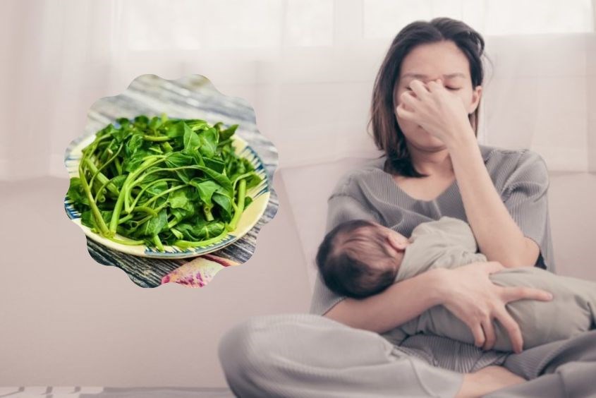 Sau sinh nên hạn chế ăn rau muống 